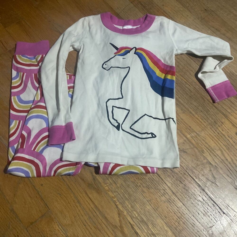 Hanna Andersson Girls 5 Organic Cotton Unicorn Rainbow PJ Set